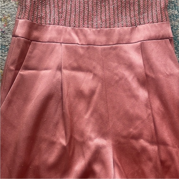 Beaded and Satin Jumpsuit sleeveless Salmon Color - Picture 13 of 15